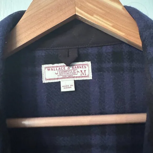 Wallace and Barnes from J. Crew zip-front wool workshirt * Medium * Navy/Black - Picture 3 of 6